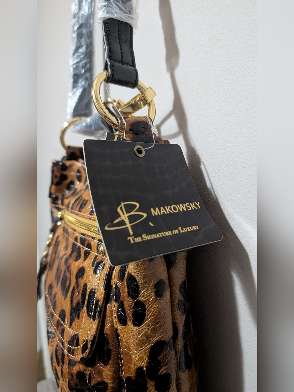 B Makowsky Leopard Handbag